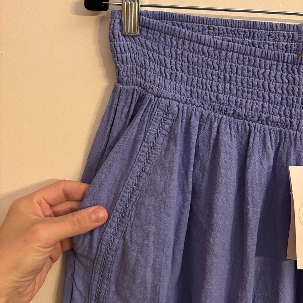 Blanco By Nature 100% Cotton Gauze Pants NWT XL Peruvian Azure Blue Boho Resort - Picture 4 of 8